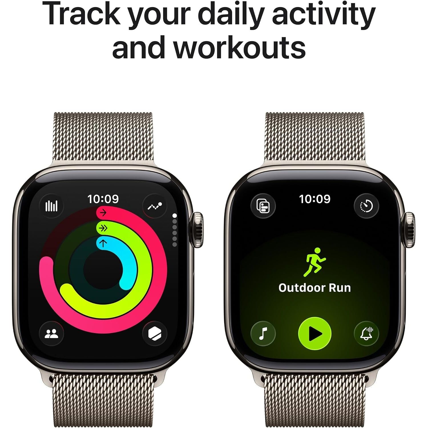 Apple Watch Series 11 GPS + Cellular 42mm – Natural Titanium Case with Natural Milanese Loop